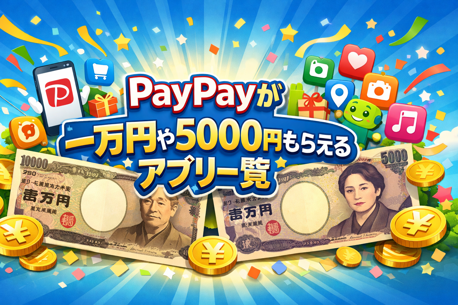 【2026年最新】paypayが一万円や5000円もらえるアプリ一覧