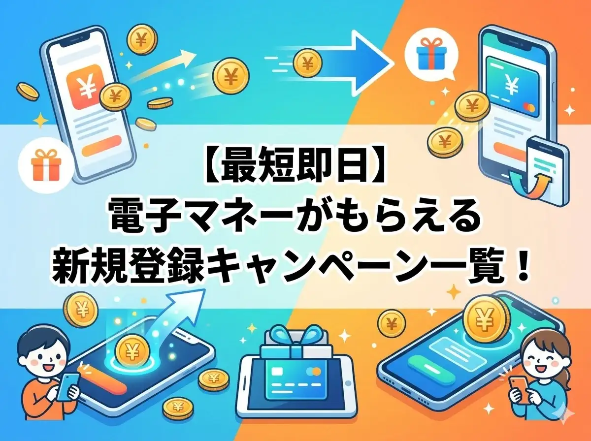 電子マネーがもらえる新規登録キャンペーン